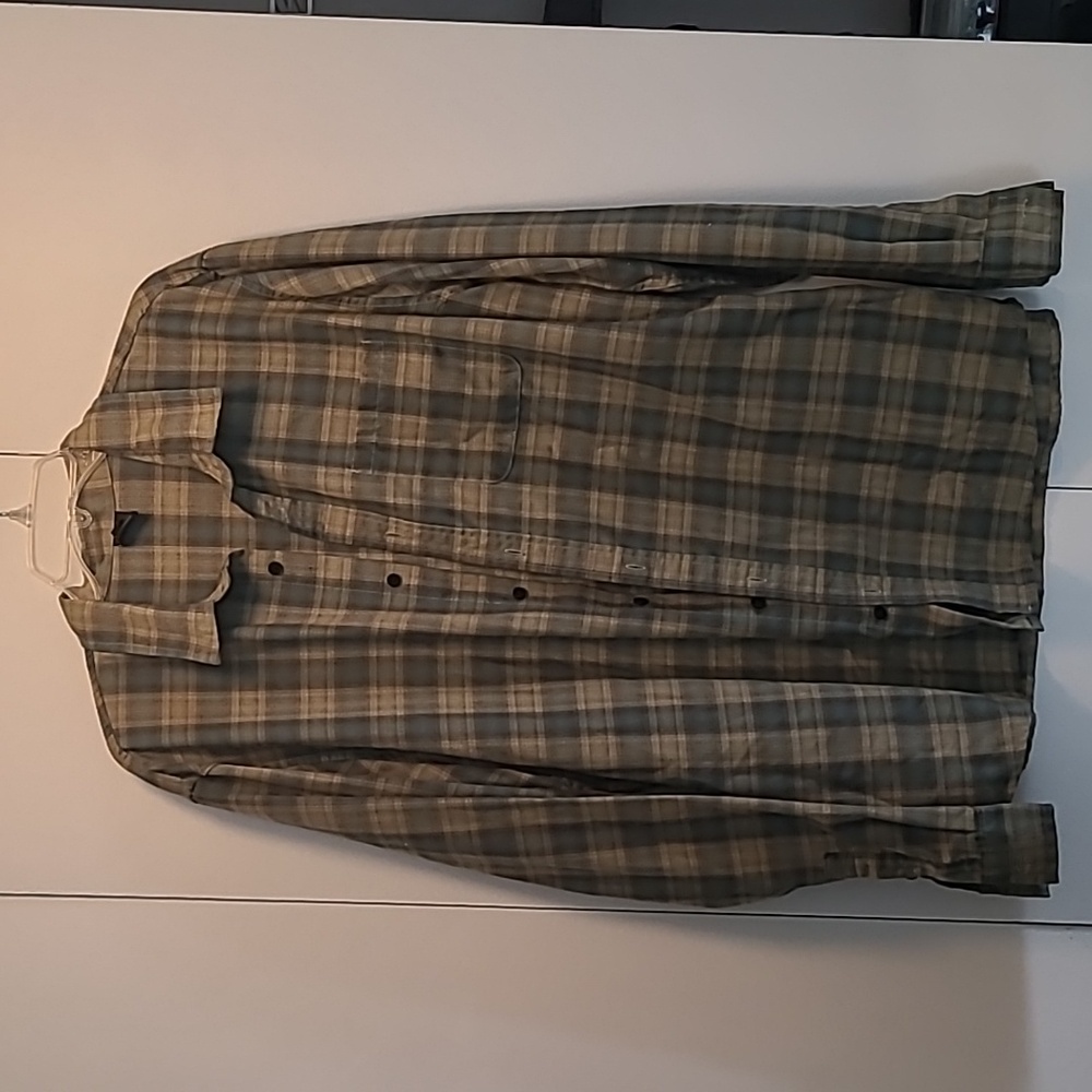 Oakley XXL Teal and beige Plaid Shirt